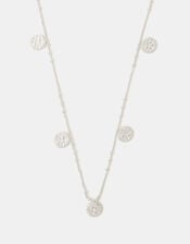 Sterling Silver-Plated Coin Charm Necklace, , large