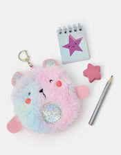 Girls Bear Bag Charm Stationery Set, , large