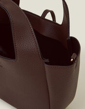 Top Handle Faux Leather Cross-Body Bag, Brown (CHOCOLATE), large