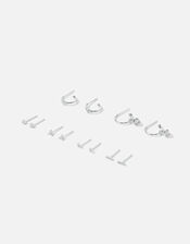 Platinum-Plated Hoop and Stud Set, , large