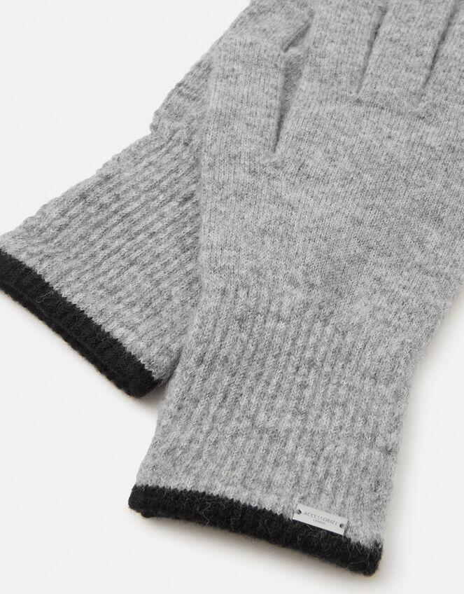 Two Tone Knitted Gloves, , large