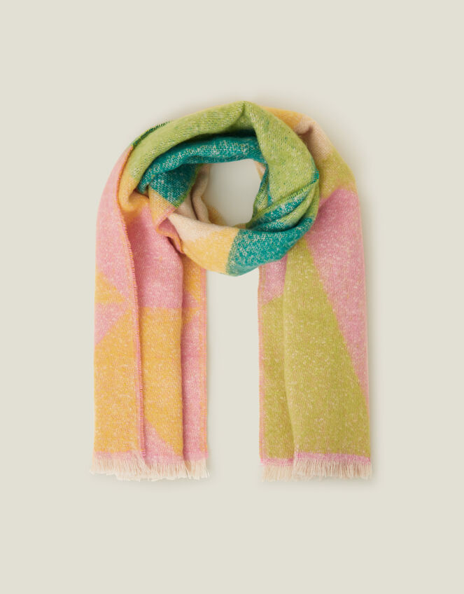 Woven Geometric Print Scarf, , large