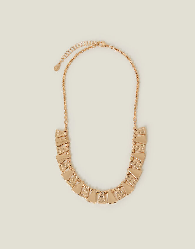 Triangle Molten Statement Necklace, Gold (GOLD), large