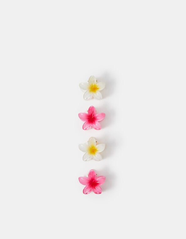4-Pack Mini Tropical Flower Claw Clips, , large