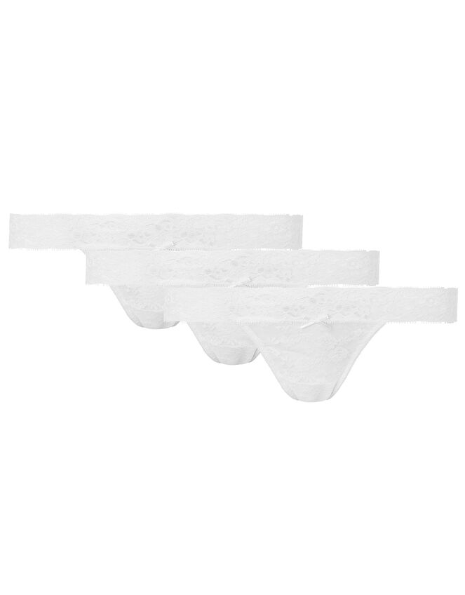 Halenka Lace Thong Multipack, White (WHITE), large