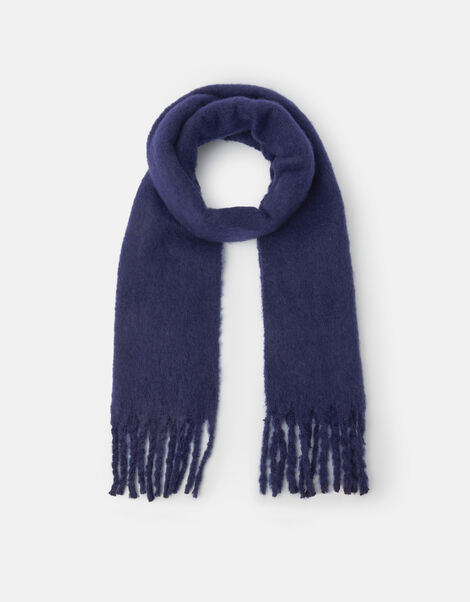 Super Soft Plain Scarf, Blue (NAVY), large