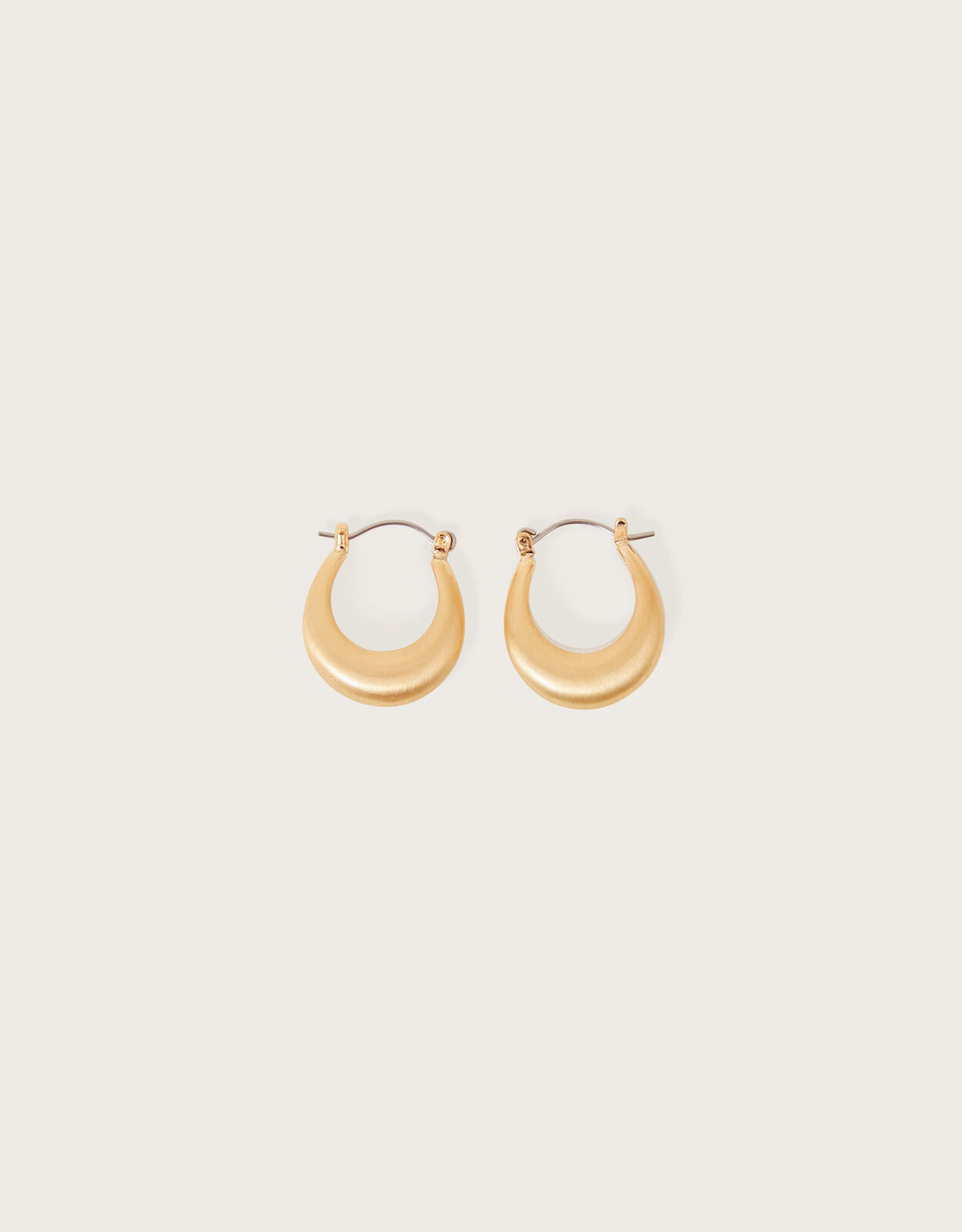 Chunky Brushed Metal Hoop Earrings