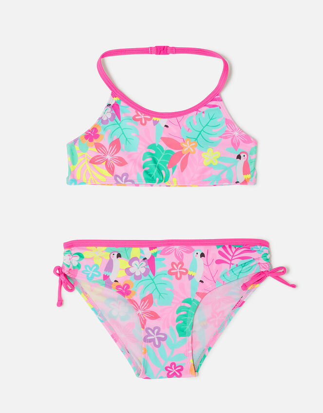 Girls Tropical Print Bikini, Multi (BRIGHTS-MULTI), large