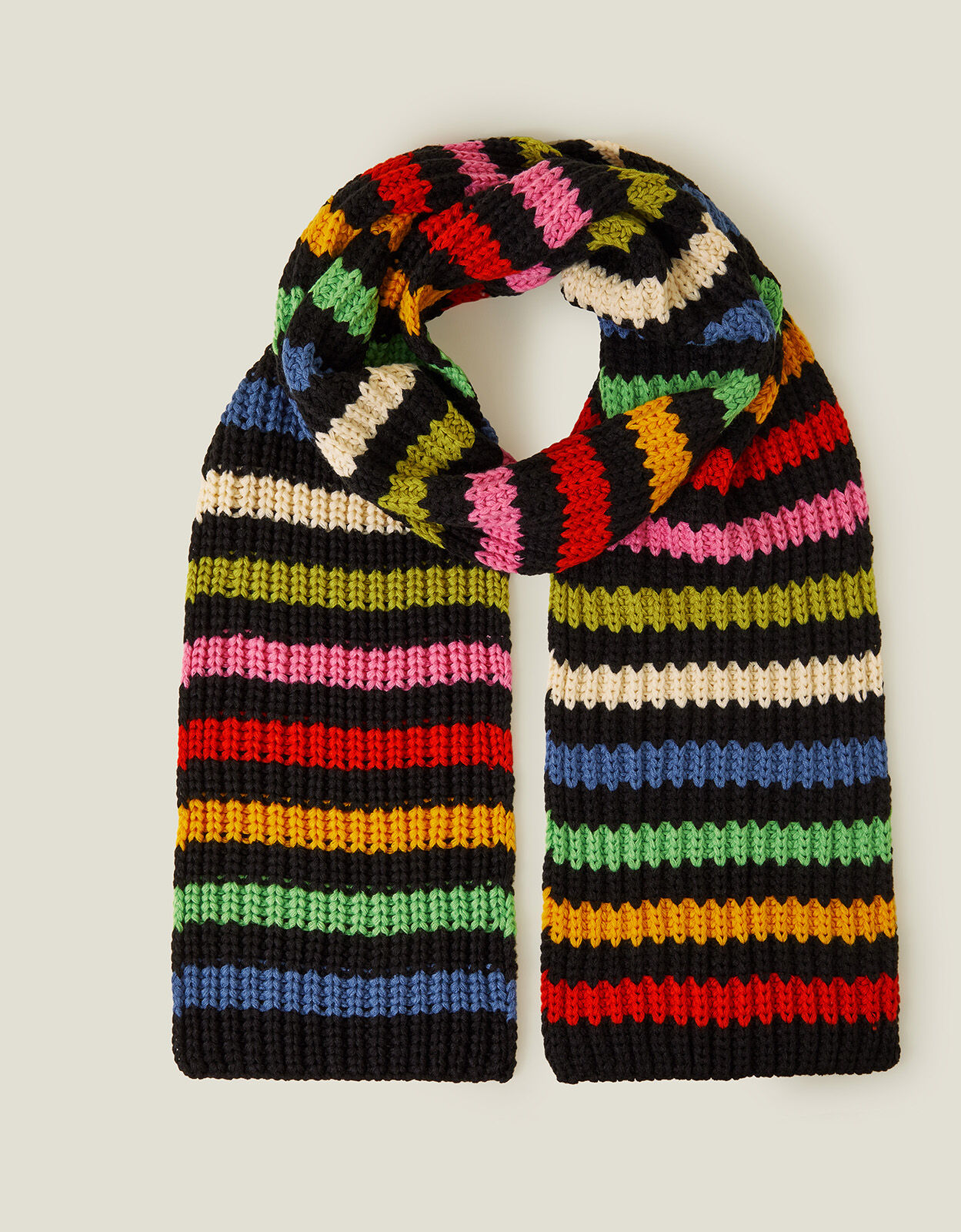 Colourful Stripe Knit Scarf Scarves Accessorize Global
