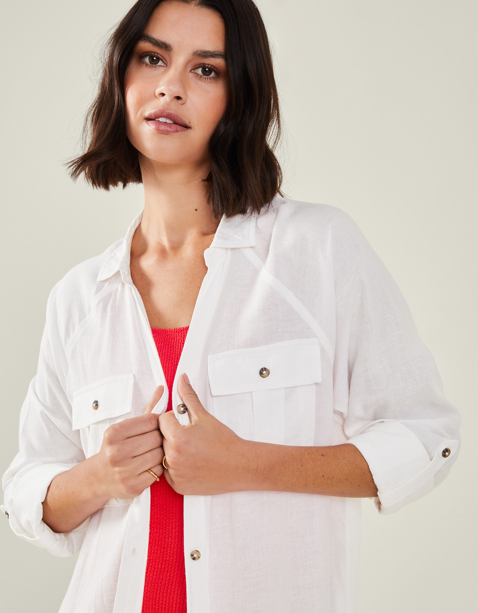 Long Sleeve Beach Cover Up Shirt White Shop All Accessorize UK