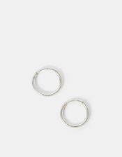 Sterling Silver Simple Huggie Hoops, , large
