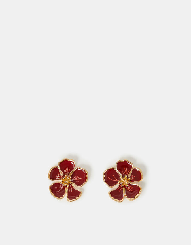 Statement Flower Stud Earrings, , large