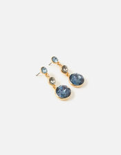Blue Harvest Triple Gem Drop Earrings, Blue (BLUE), large