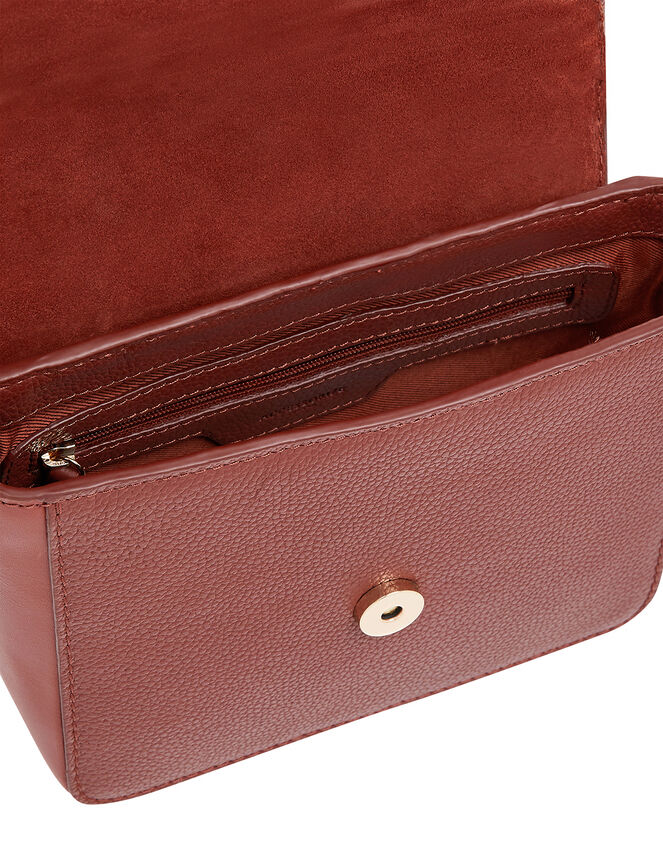 Lula Mini Flap Leather Cross-Body Bag, Orange (RUST), large