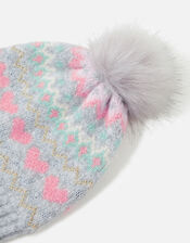 Girls Fairisle Print Beanie, Multi (PASTEL-MULTI), large