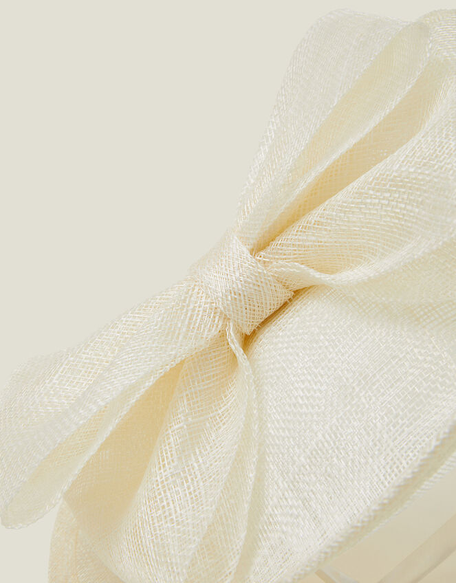 Structured Disc Bow Fascinator, Ivory (IVORY), large