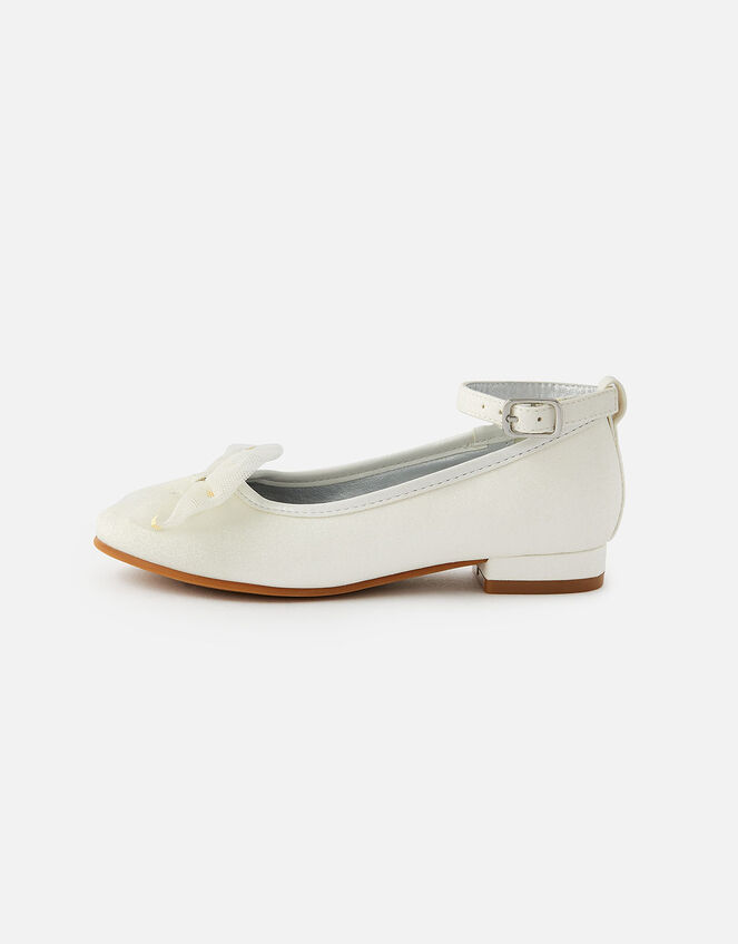 Star Bow Mini Heel Shoes, Ivory (IVORY), large