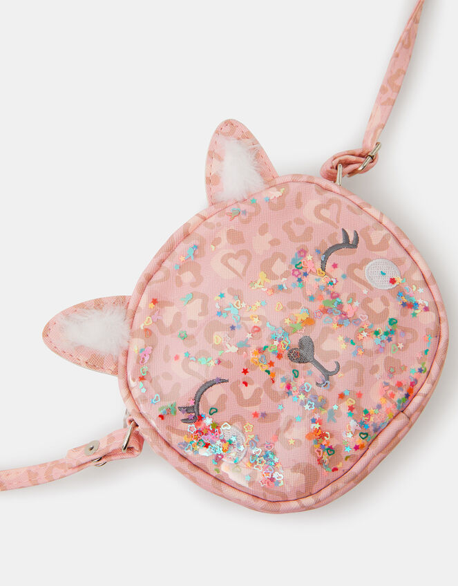 Girls Sequin Cat Crossbody Bag, , large