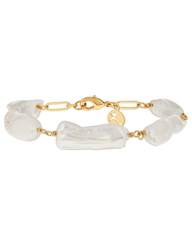 Gold-Plated Baroque Pearl Bracelet, , large