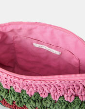 Mix Woven Raffia Crossbody Bag, , large
