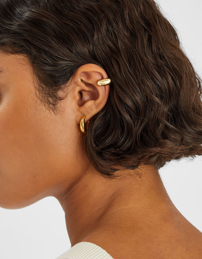 14ct Gold-Plated Lever Ear Cuff, , large
