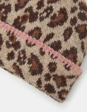 Leopard Print Beanie, , large