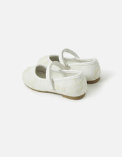 Girls Lace Ballerina Flats, Ivory (IVORY), large