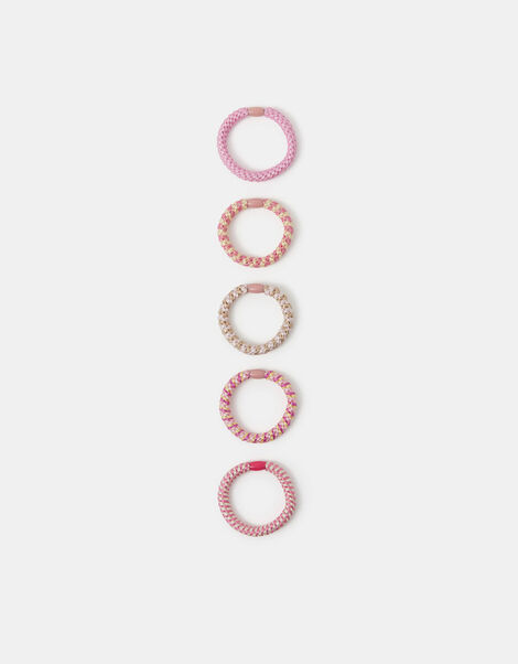 5-Pack Girls Woven Hair Bands, , large