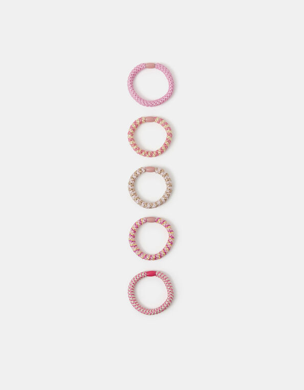 5-Pack Girls Woven Hair Bands, , large
