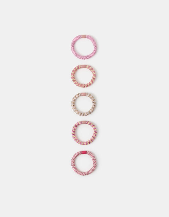 5-Pack Girls Woven Hair Bands, , large