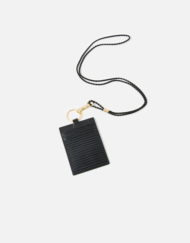 Card Holder Lanyard, Black (BLACK), large