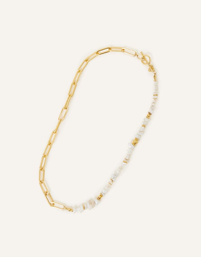 14ct Gold-Plated Keshi Pearl Necklace, , large