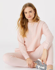 Lounge Sweat Cropped Sweatshirt in Organic Cotton, Pink (PALE PINK), large