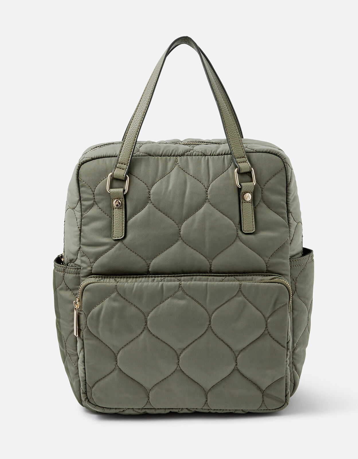 Quilted Backpack with Recycled polyester Green Backpacks Accessorize UK