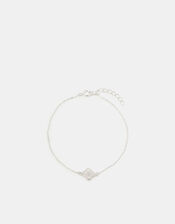 Sterling Silver Mother of Pearl Clover Bracelet, , large