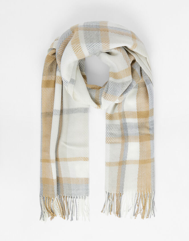 Queens Check Blanket Scarf, , large