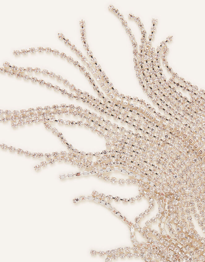 Statement Cupchain Necklace, White (CRYSTAL), large