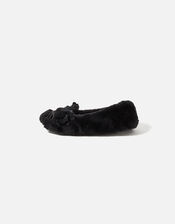 Furry Cat Ballerina Slippers, Black (BLACK), large