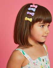 4-Pack Girls Bow Hair Clips, , large
