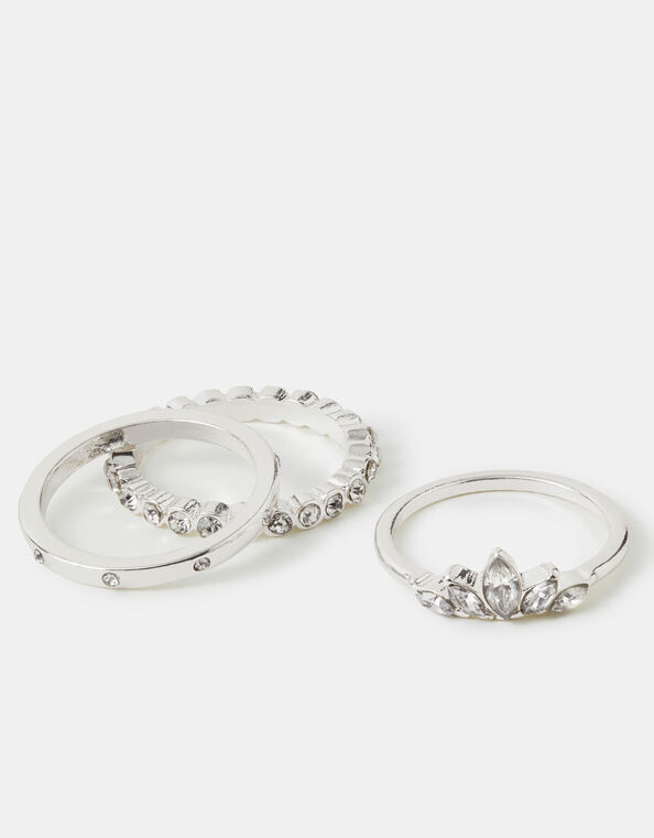 3-Pack Diamant&eacute; Stacking Rings, Silver (SILVER), large