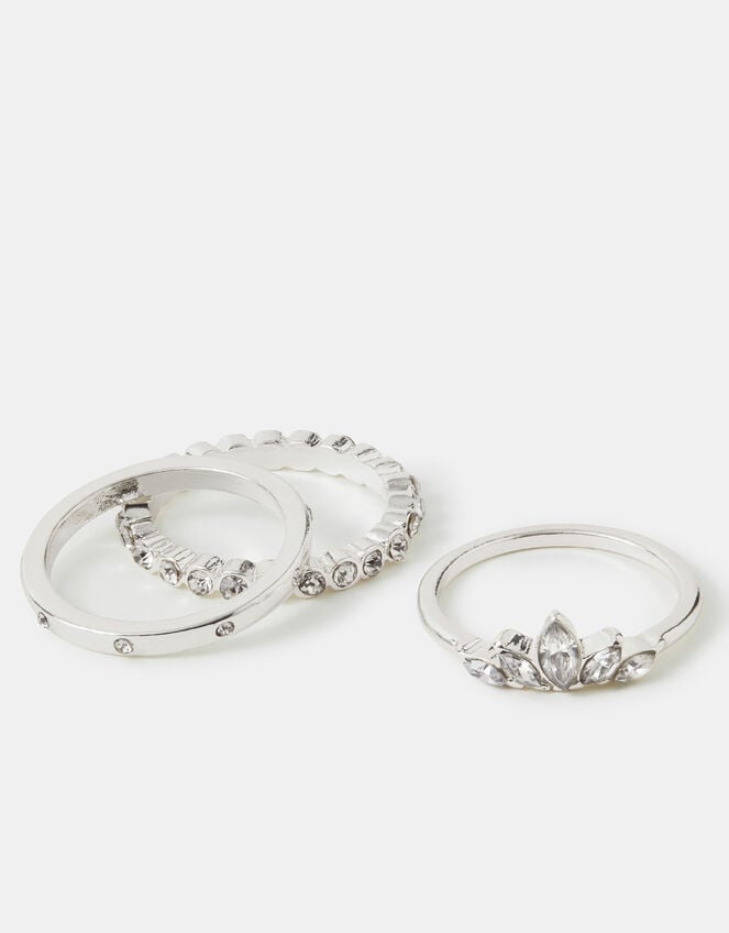 3-Pack Diamant&eacute; Stacking Rings, Silver (SILVER), large