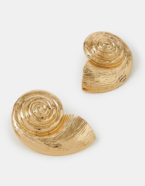 Statement Swirl Stud Earrings Gold, , large