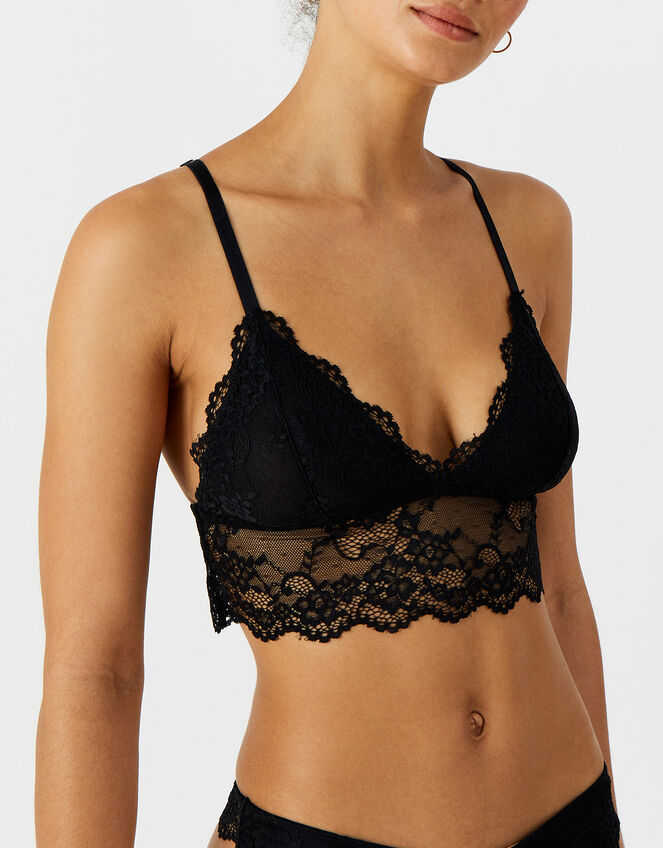 Deep Lace Bralet, Black (BLACK), large