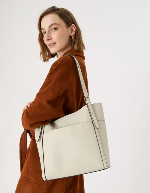 Sadie Slouch Shoulder Bag, Cream (CREAM), large