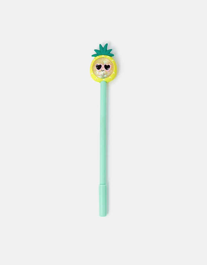Girls Pineapple Topper Pen Yellow, , large