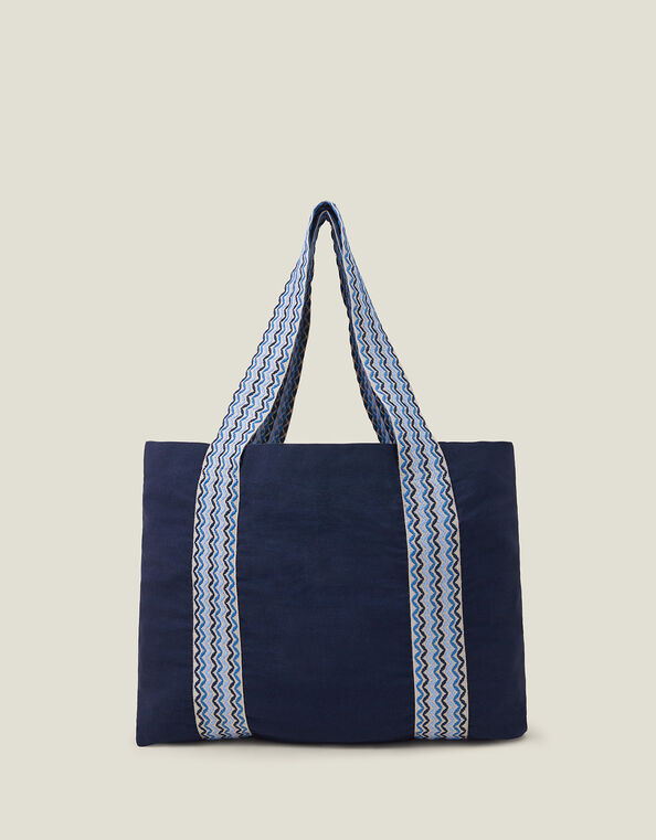 Webbing Shopper Bag, Blue (NAVY), large