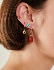 8-Pack Flower Hoop and Stud Earrings, , large