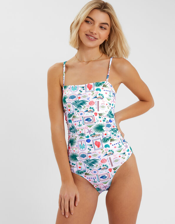 Postcard Print Swimsuit, Ivory (IVORY), large