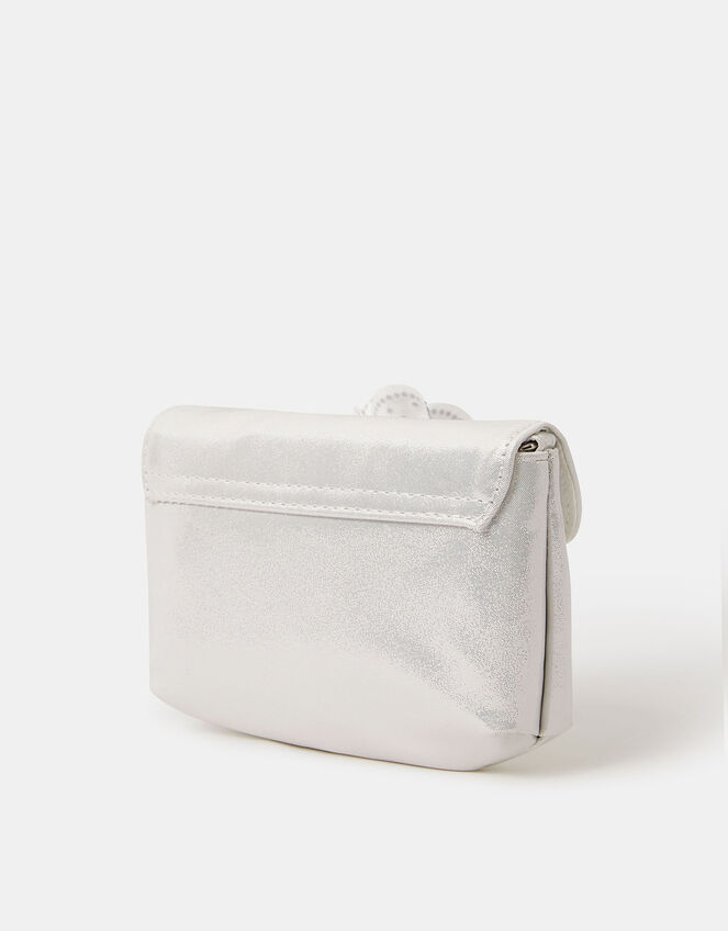 Girls Diamanté Flower Crossbody Bag, , large