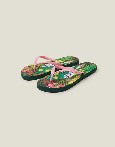 Floral Flip Flops, DARKS MULTI, large